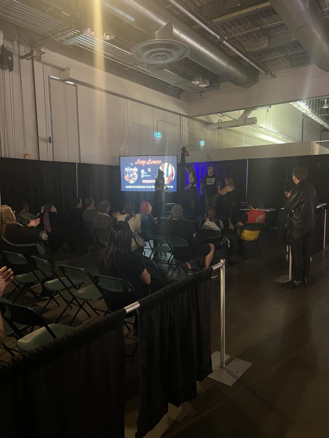 Audience watching a live Spank Daddy education presentation